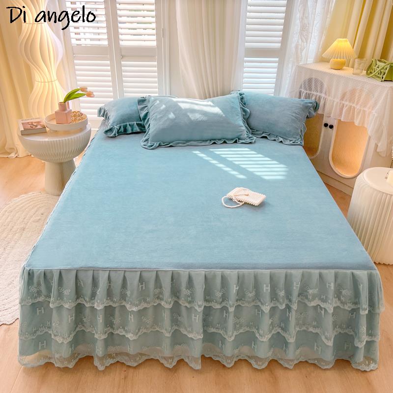 Home Fashion Textiles - 크리스탈 벨벳 유럽 스타일 침대 스커트