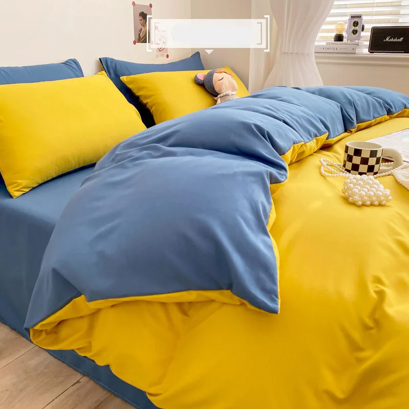Bed Sheet Microfiber - 럭셔리 씻어 면화 솔리드 침구 세트