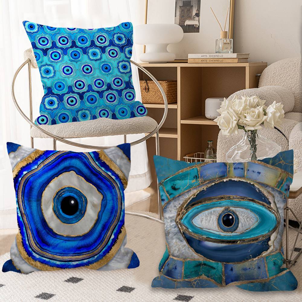 터키 블루 하트 이블 아이 쿠션 커버 인치즈 팜하우스  - Home Textiles Turkey 리뷰 및 가격
