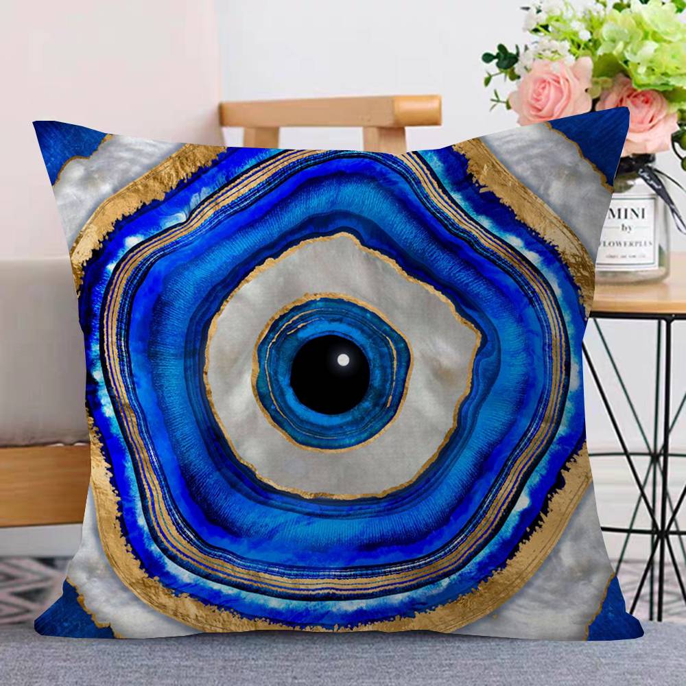 터키 블루 하트 이블 아이 쿠션 커버 인치즈 팜하우스  - Home Textiles Turkey 리뷰 및 가격