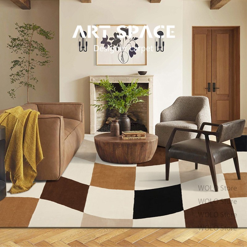 북유럽 거실 장식 빈티지 카펫 불규칙한 빨 수있는 바닥 - Home Textiles Plaid 리뷰 및 가격