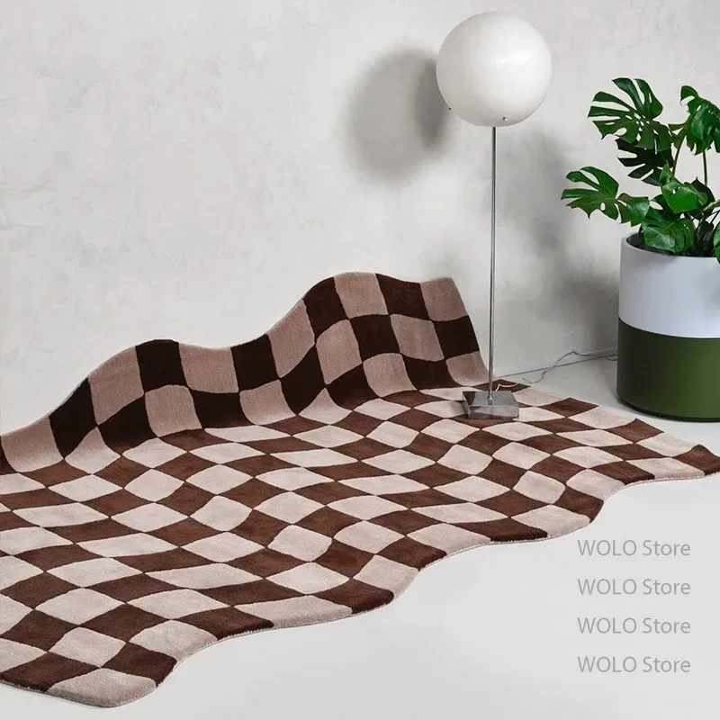 북유럽 거실 장식 빈티지 카펫 불규칙한 빨 수있는 바닥 - Home Textiles Plaid 리뷰 및 가격