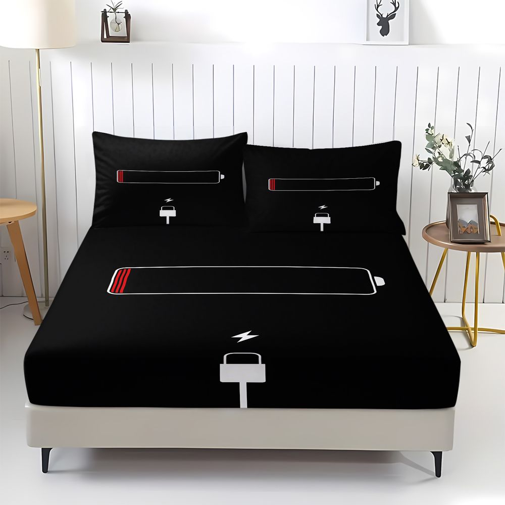 미니멀리스트 배터리 부족 경고 프린트 침구 세트 게이밍 - Bed Sheet Microfiber 리뷰 및 가격