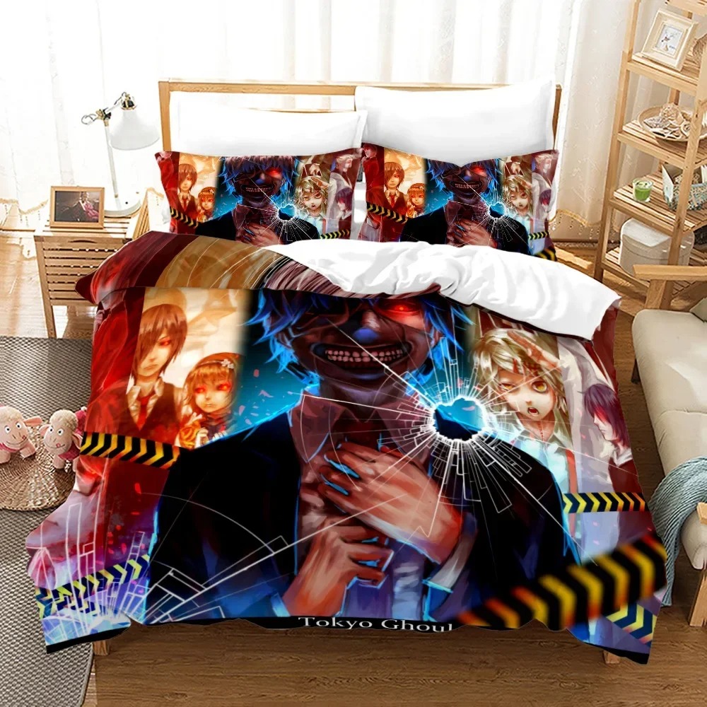 도쿄 구울 카네키 켄 이불 커버 세트 만화 침구 세트  - Bed Sheet Microfiber 리뷰 및 가격