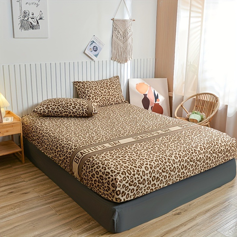 빈티지 레오파드 프린트 피티드 시트 세트 BEAUTIF - Bed Sheet Microfiber 리뷰 및 가격