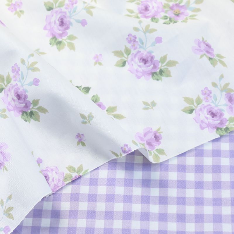 235x50cm 목가적 인 핑크 퍼플 로즈 꽃 격자 무 - Home Textiles Plaid 리뷰 및 가격