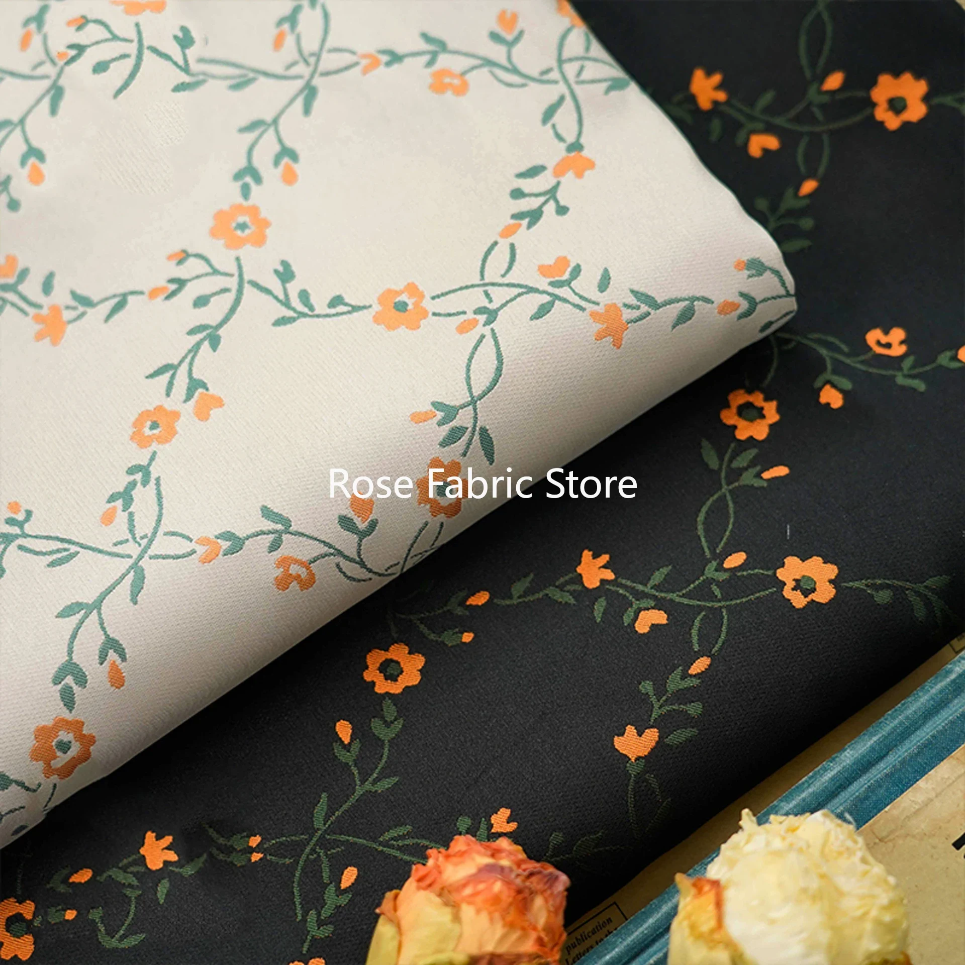 1미터 소형 꽃무늬 얀 염색 자카드 원단 패션 여성 드 - Home Fashion Textiles 리뷰 및 가격